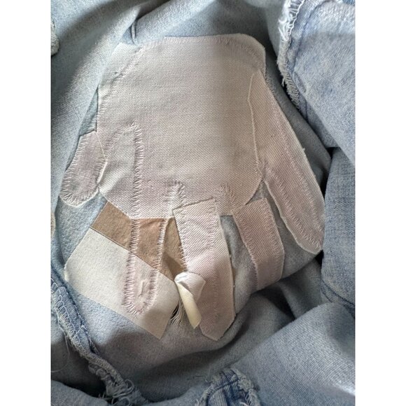 Vintage Oxmoor Light Wash Denim Pants Womens Size 9 Embroidered Hand Patch Wide - Picture 3 of 16